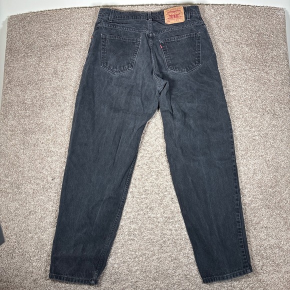 Vintage Levi 560 Mens Black Loose Fit Tapered Leg Jeans 34x31 USA Made 90s - Picture 7 of 9